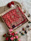 Red Banarasi Saree with Zardozi, Pearl & Sequin 5882 06
