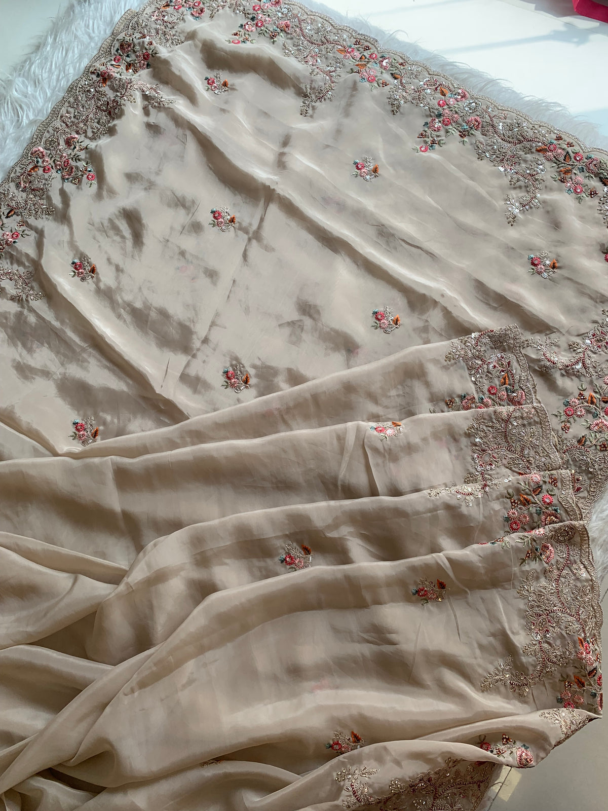Silk Saree with Dori, Sequin & Thread Work 5915 01