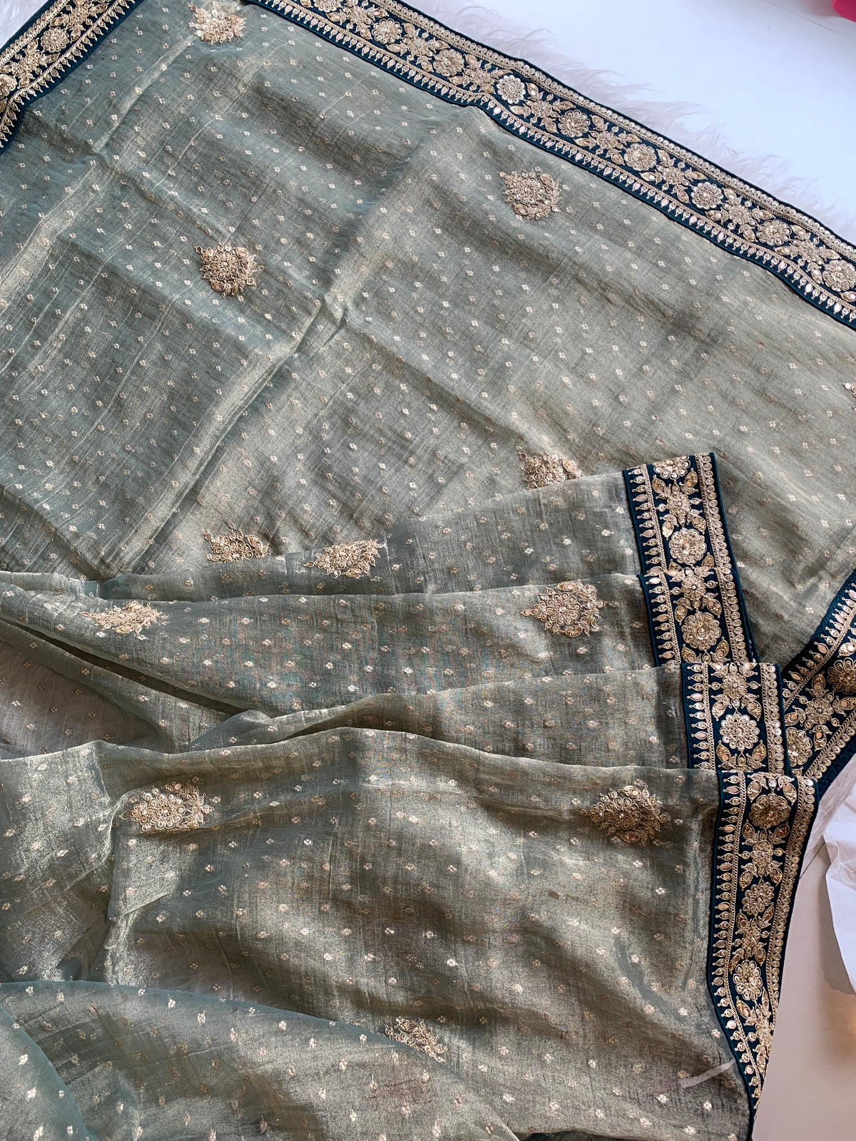 Banarasi Saree with Dori, Gota, Sequin & Pearl Work 5929 01