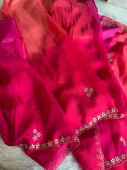Pink Shaded Kora Silk Saree with Gota 5919 11