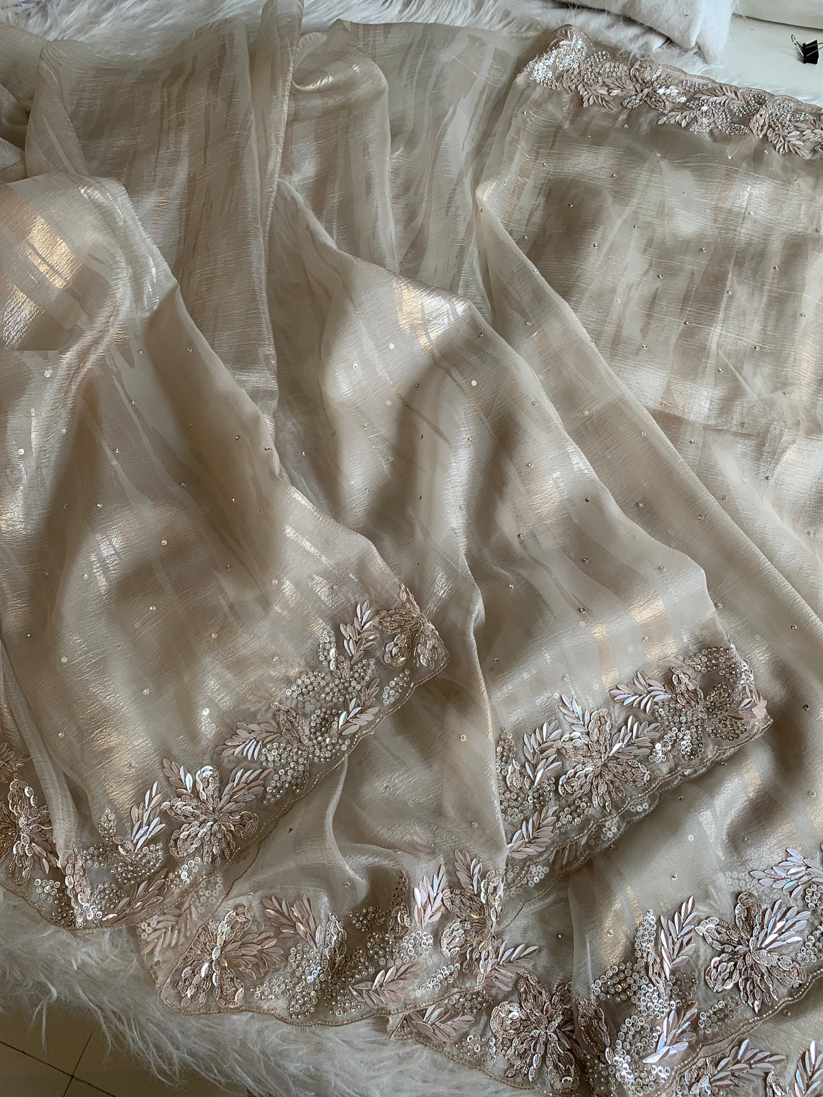 Designer Crush Organza Saree with Imported Sequin 5937 01