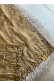 Beige Organza Saree 5687 20