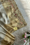 Gold Ivory Zardosi Kanchi Saree 5650 10 (PRE ORDER)