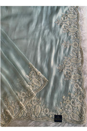 Sky Blue Tissue Organza Saree 5801 02 (PRE ORDER)