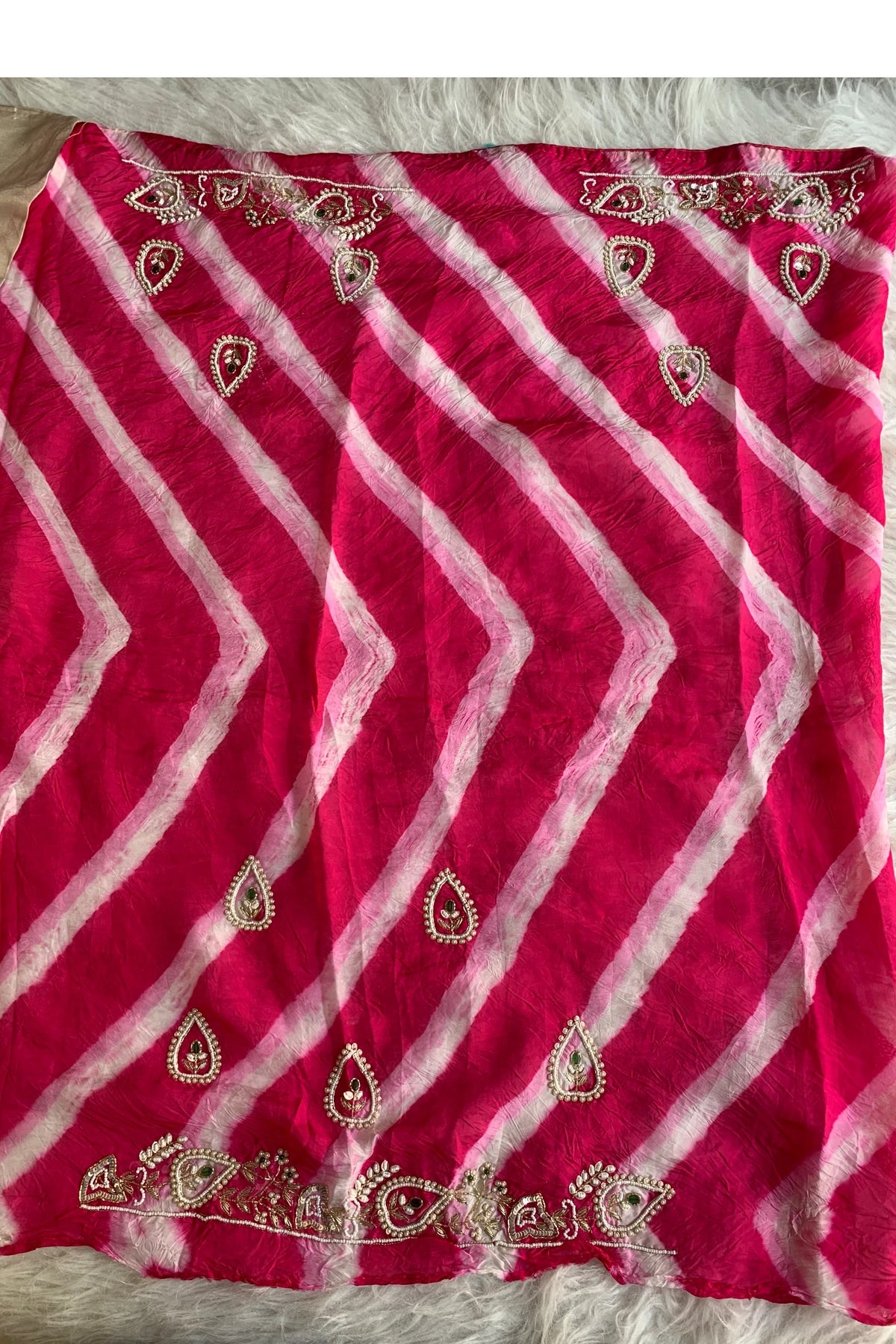 White Russian Silk Saree 5825 03