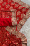 Red Banarasi Bandhej Gota Saree 5544 16