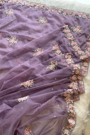 Purple Lilac Tissue Saree 5817 03
