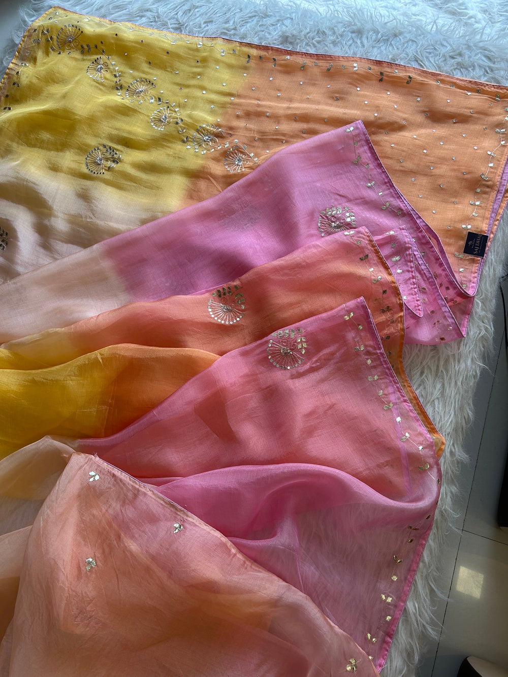 Multicolor Kora Silk Saree 5919 10