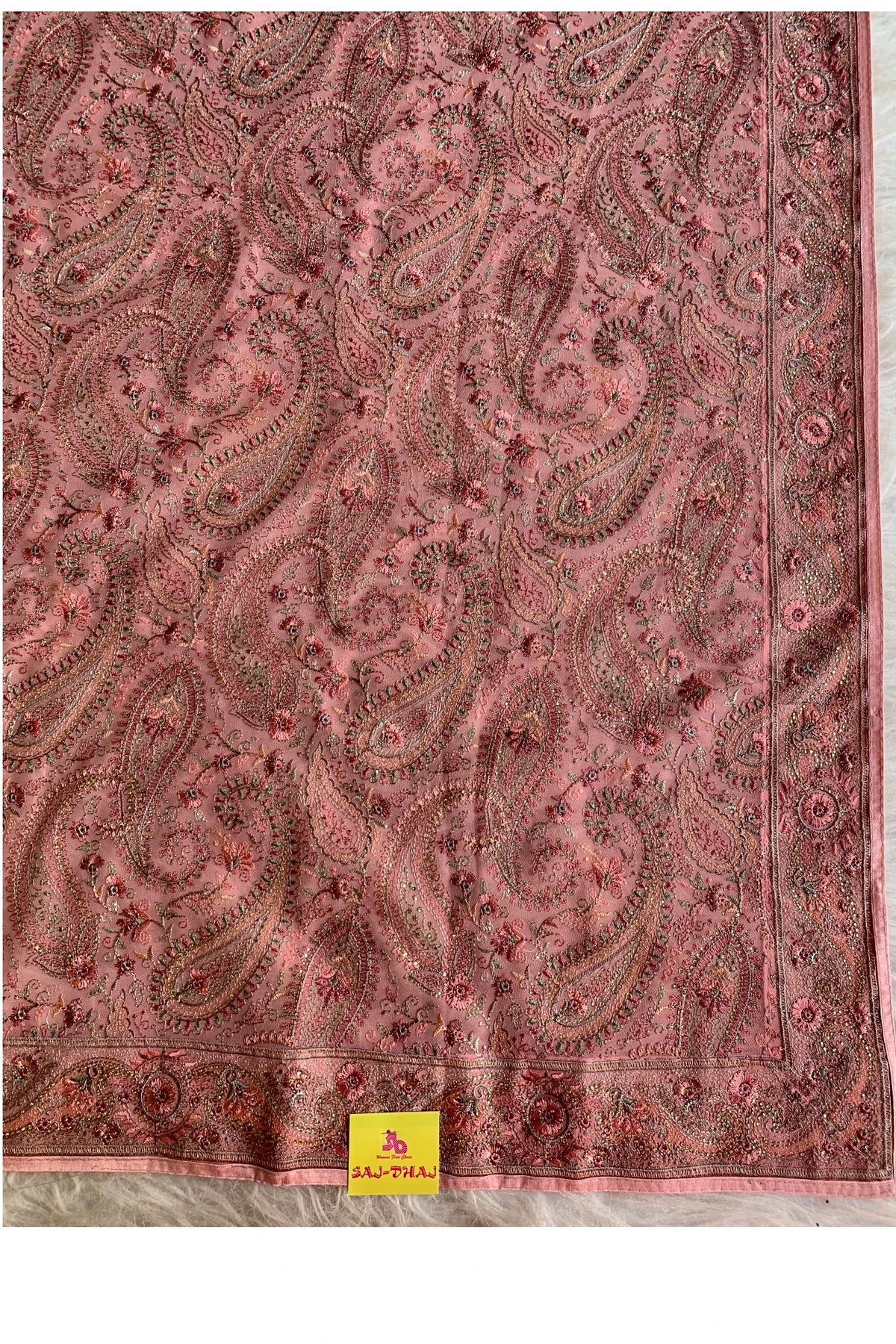 Pastel Pink Chikankari Saree 5758 03