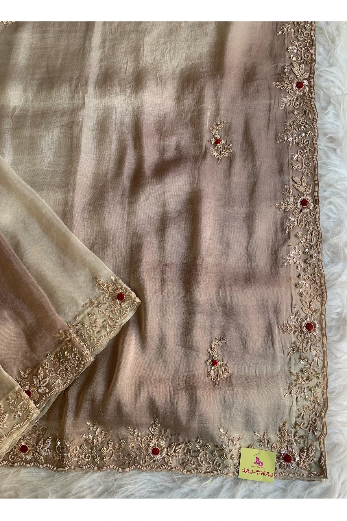 Mauve & Off White Soft Tissue Saree 5647 08