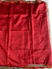 Red & Brown Patola Silk Saree with Animal Motifs  5932 02