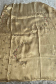 Gold Ivory Zardosi Kanchi Saree 5650 10 (PRE ORDER)