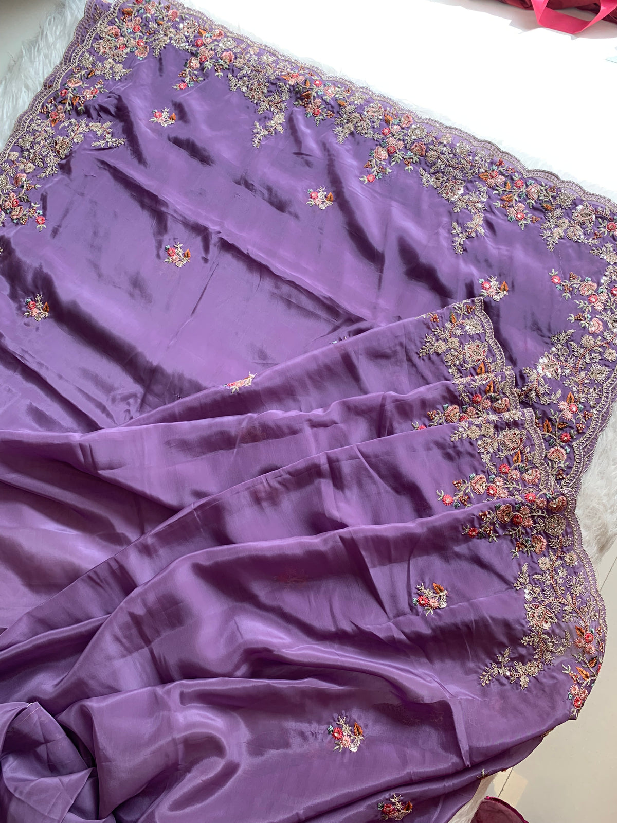 Silk Saree with Dori, Sequin & Thread Work 5915 01
