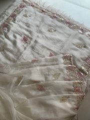 Organza Saree with Sequin, Pearl & Cutdana Work 5917 03