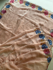 Chinon Silk Saree with Floral Stone Work 5915 13