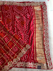 Red Bandhej Gharchola Saree 5885 02