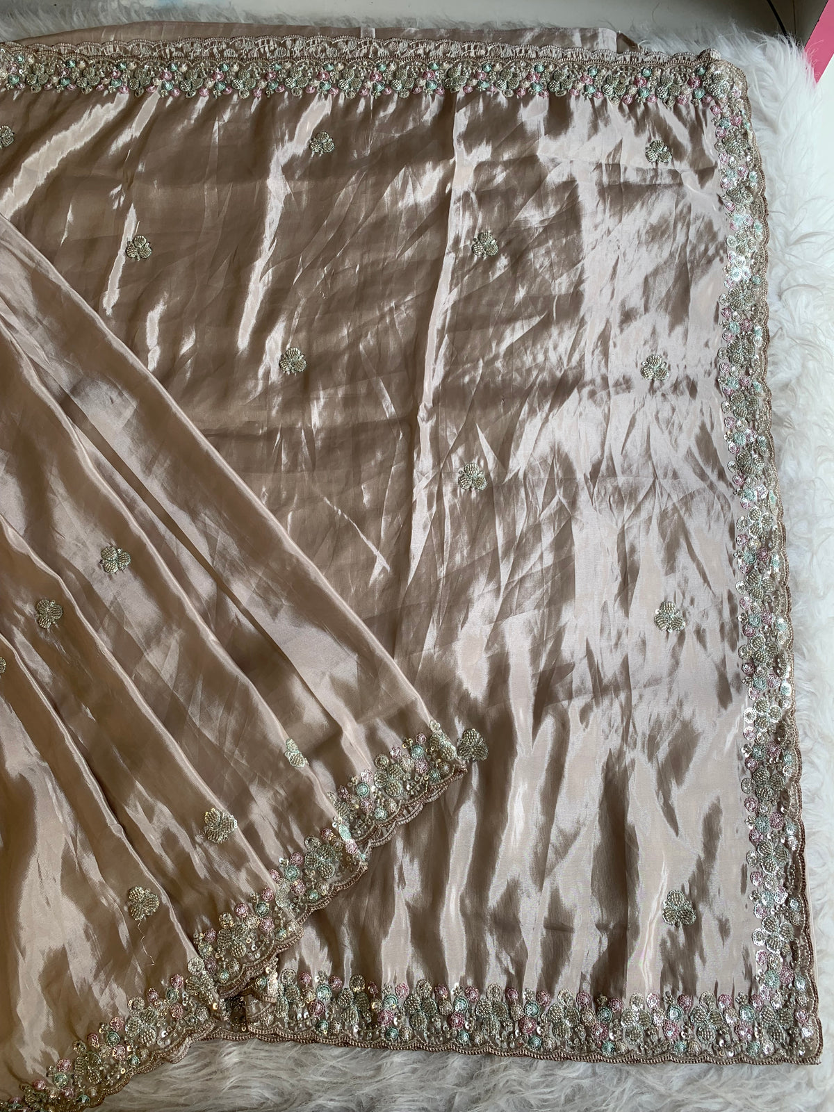 Silk Saree with Colorful Sequin & Cutdana Work 5917 02