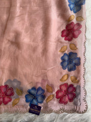 Chinon Silk Saree with Floral Stone Work 5915 13