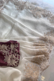 Off White Kora Organza Saree 5818 02 (PRE ORDER)