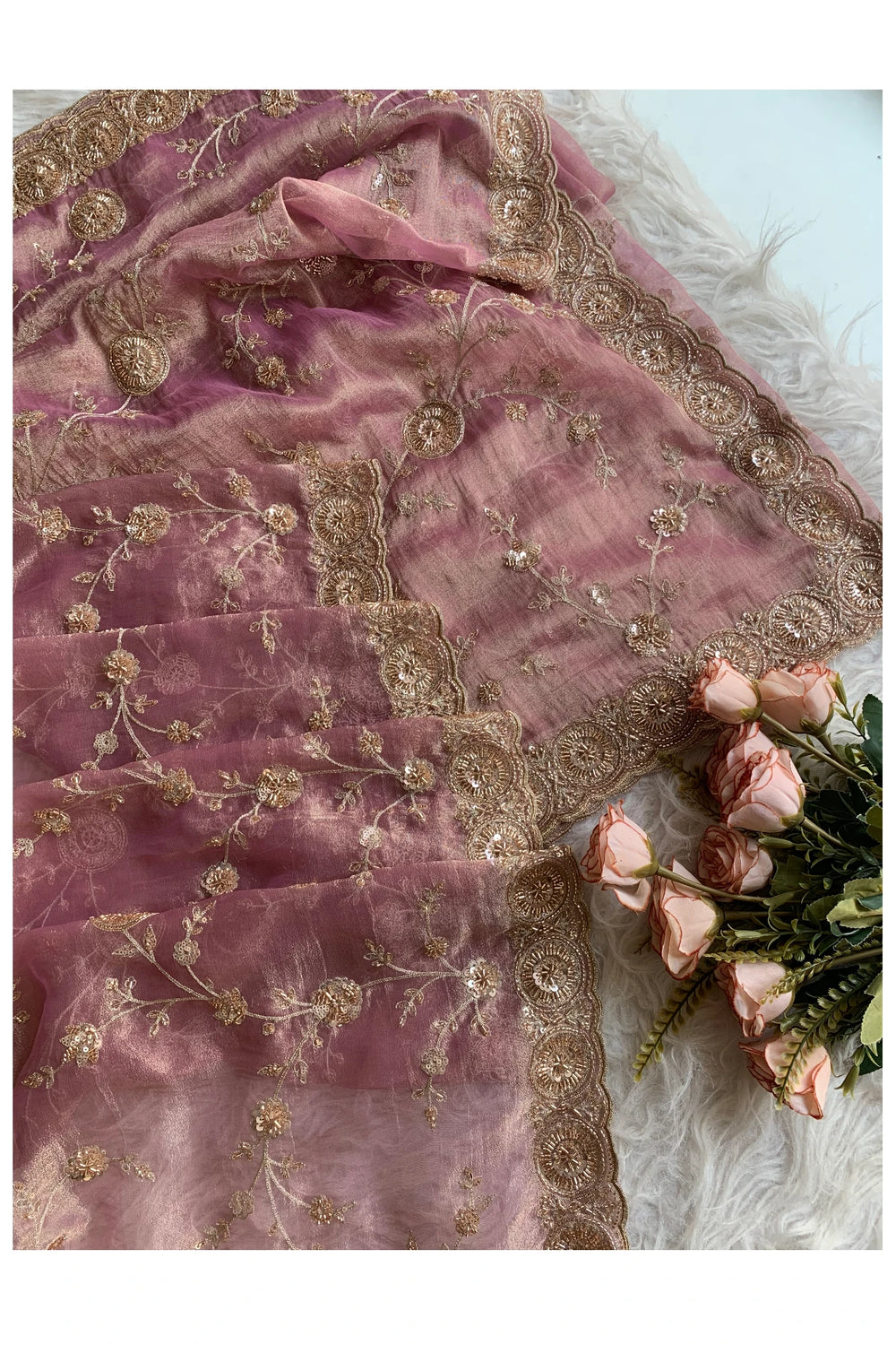 Onion Pink Tissue Saree 5744 01