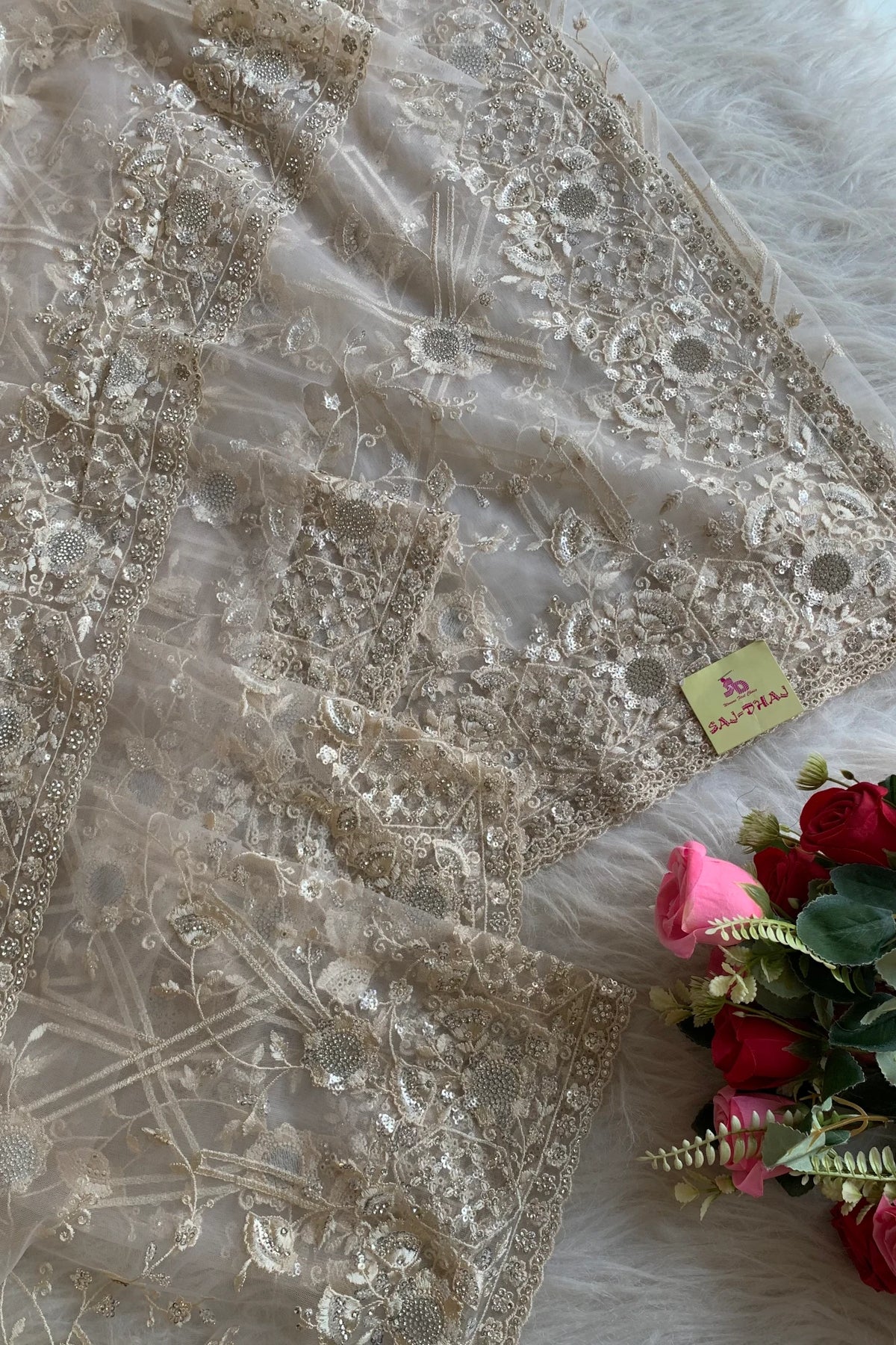 White Net Saree 5292 16
