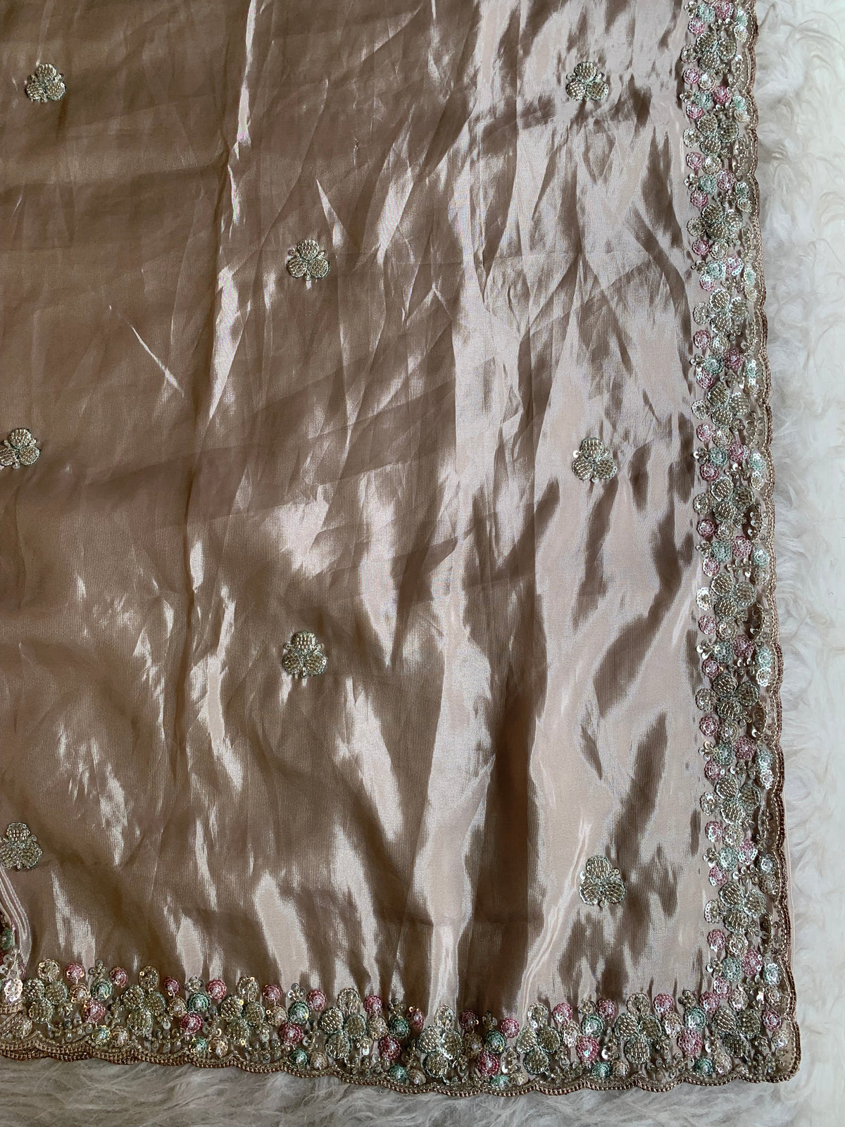 Silk Saree with Colorful Sequin & Cutdana Work 5917 02