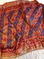 Multicolor Patola Silk Saree with Bird Motifs 5932 01