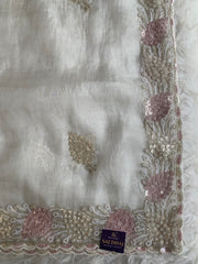 Organza Saree with Sequin, Pearl & Cutdana Work 5917 03