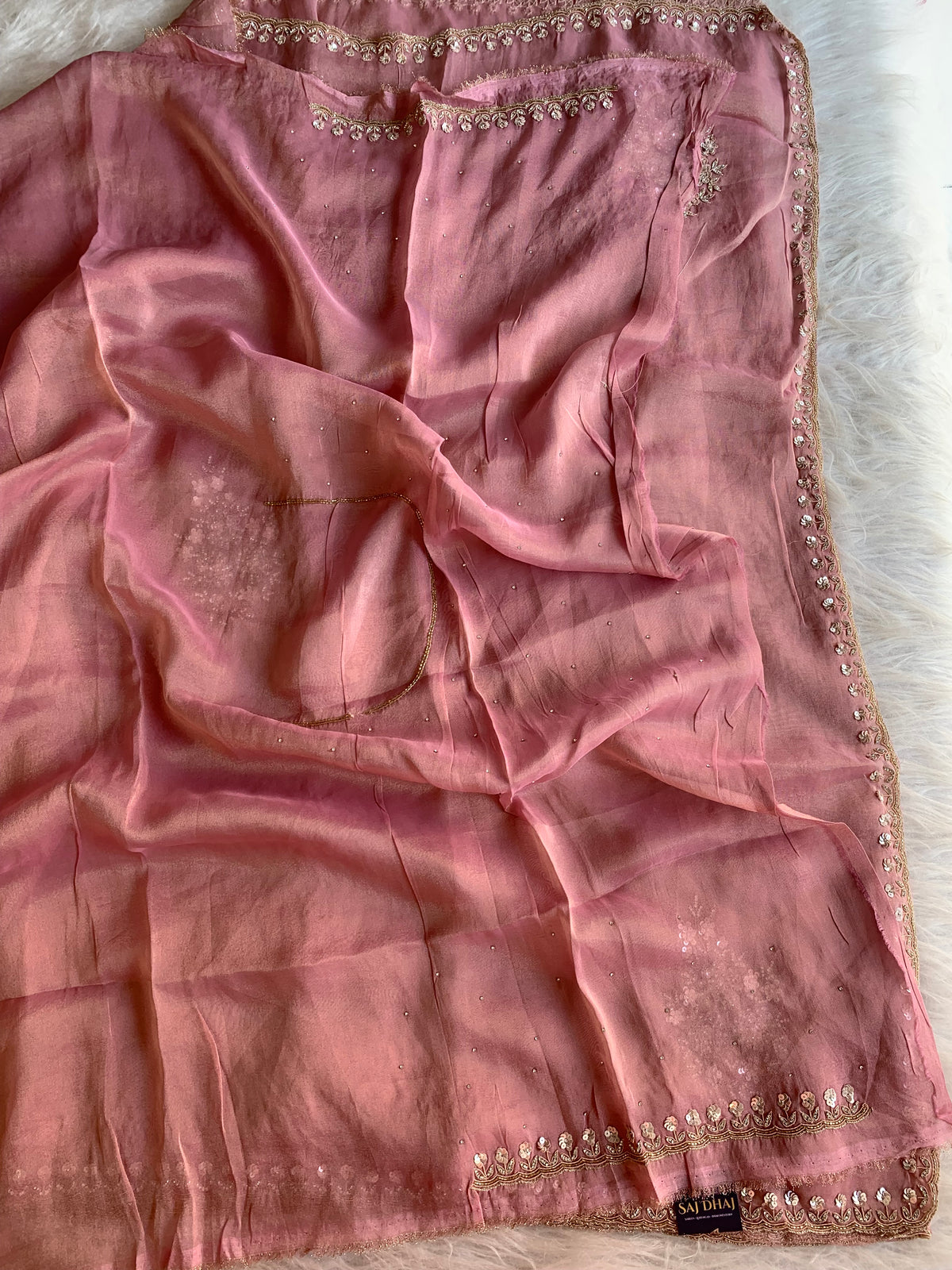 Pink Tissue Silk Saree 5891 11