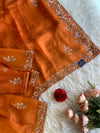 Orange Organza Saree with Zardosi, Aari, Beads & Sequin 5895 22