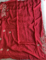 Red Banarasi Saree with Zardozi, Pearl & Sequin 5882 06