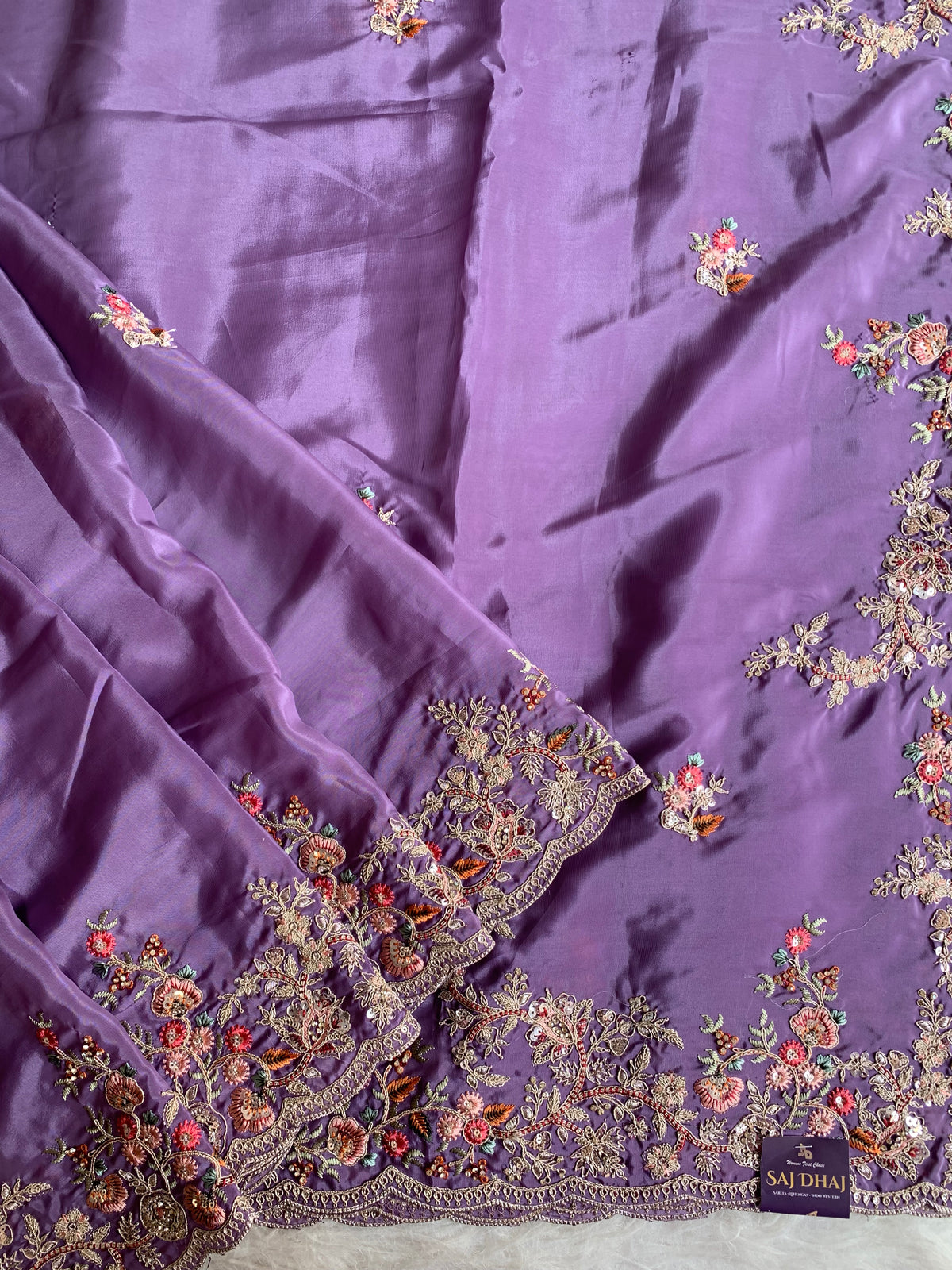 Silk Saree with Dori, Sequin & Thread Work 5915 01