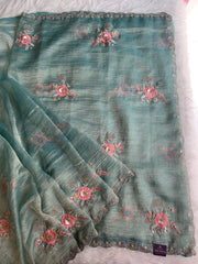 Crush Tissue Saree with Sequin, Cutdana & Floral Work 5918 04