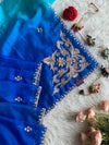 Blue Shaded Organza Saree with Aari, Zardosi, Pearl & Cutdana 5904 07