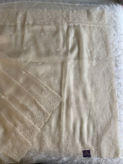 Half White Organza Saree with Floral Thread Work 5887 05