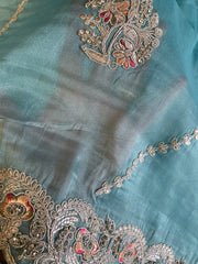 Tissue Saree with Dori, Stone & Thread Work 5915 12