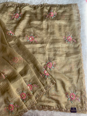Crush Tissue Saree with Sequin, Cutdana & Floral Work 5918 04