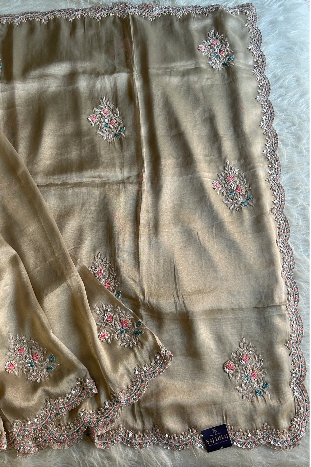 Beige Pure Tissue Saree 5847 05