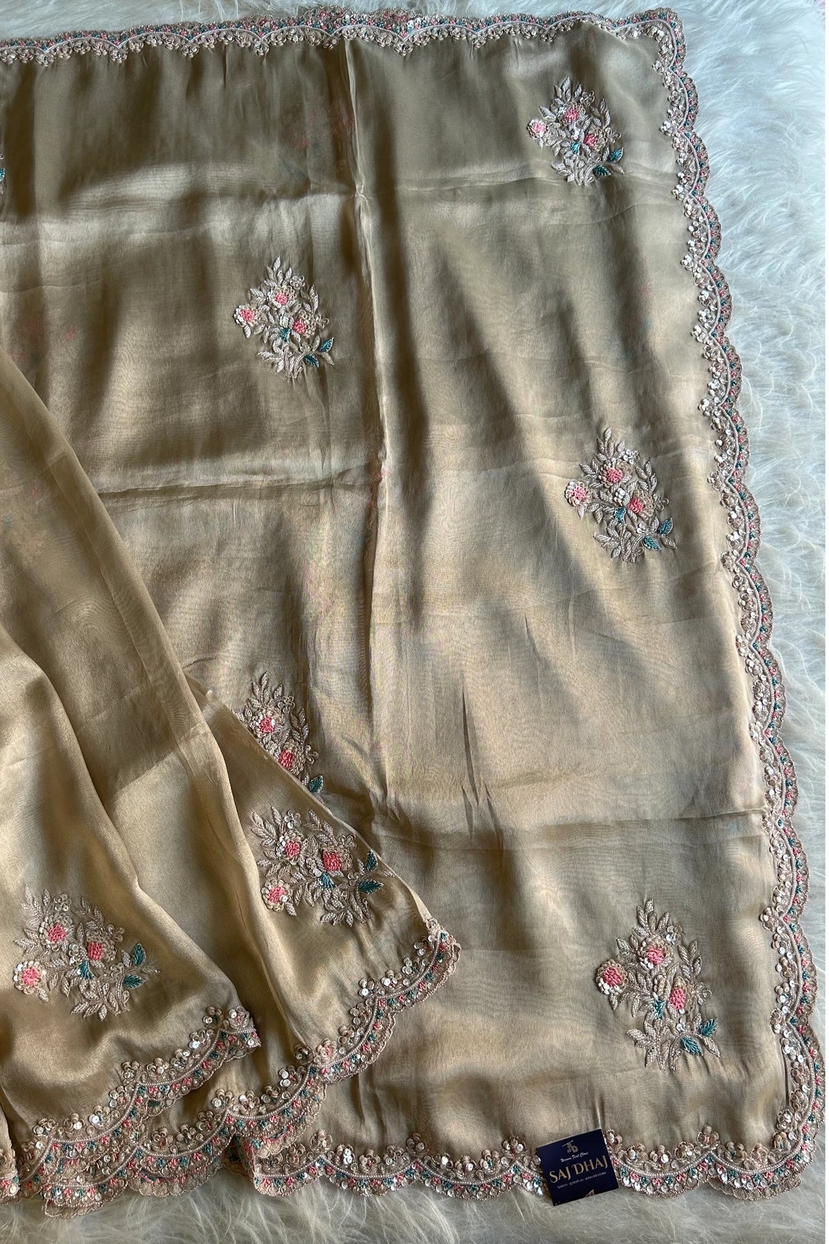 Beige Pure Tissue Saree 5847 05