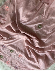 Baby Pink Habutai Silk Saree 5786 07