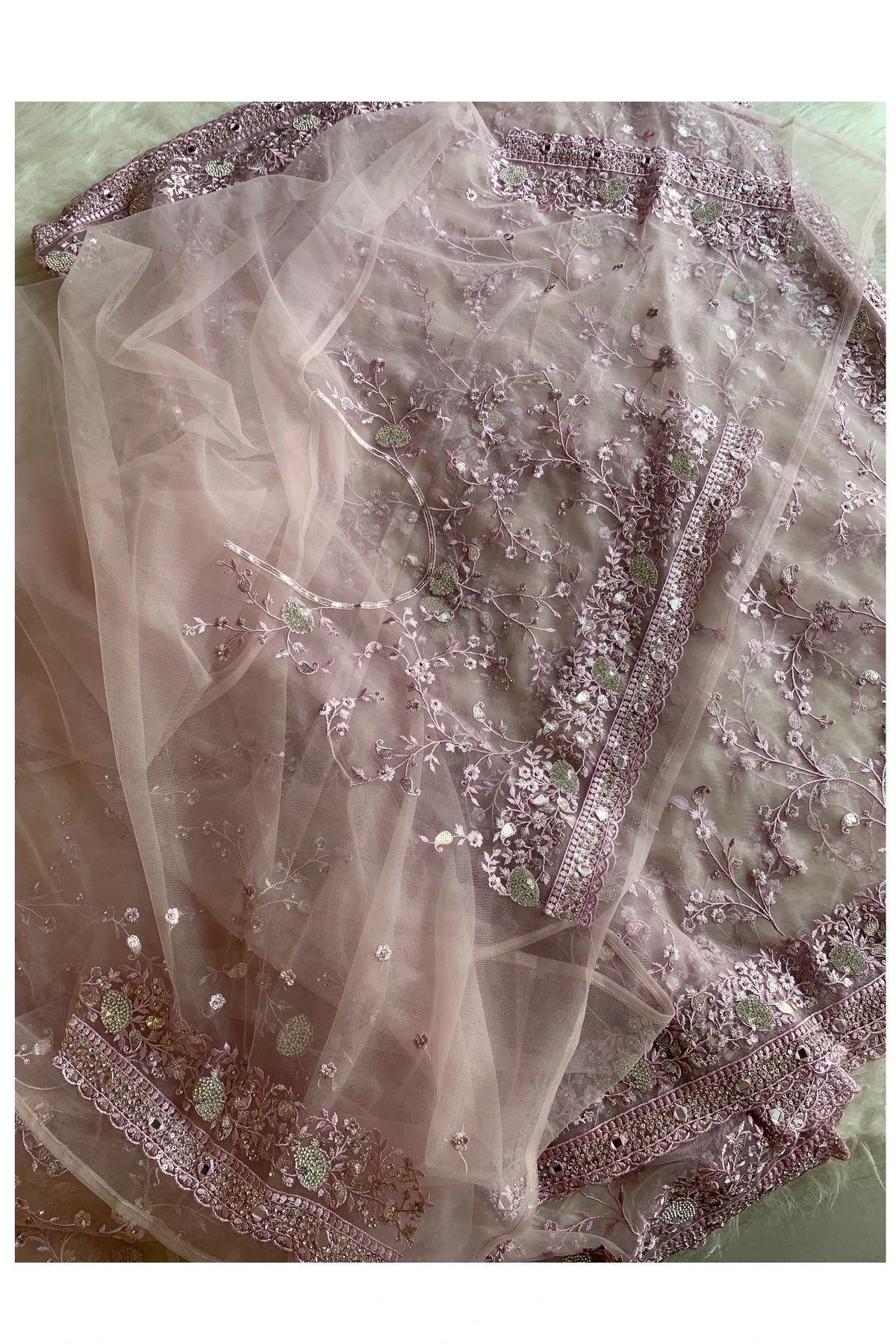 Light Pink Net Saree 5292 15