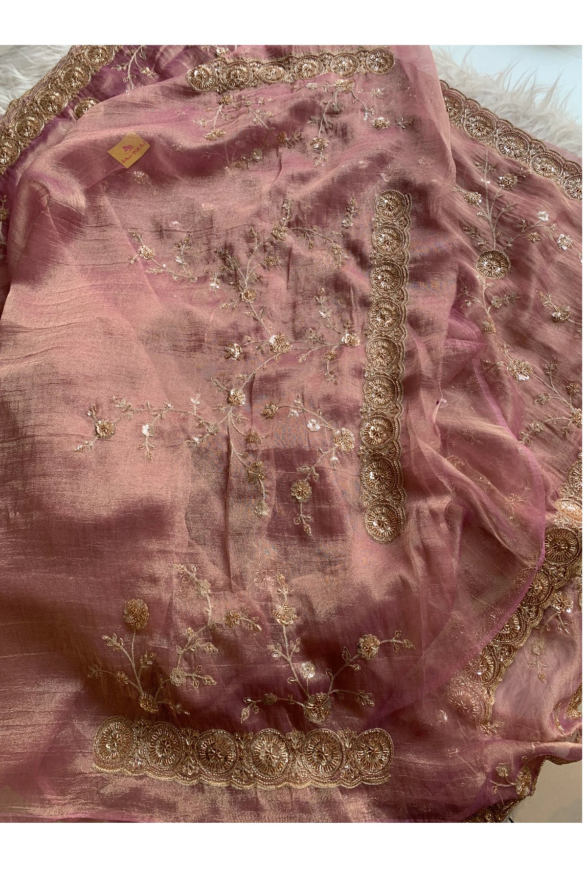 Onion Pink Tissue Saree 5744 01