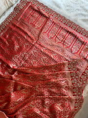 Red Karwa Chauth Kanchipuram Silk Saree 5875 05