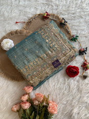 Crush Tissue Saree with Dori, Sequin & Bead Work 5915 18