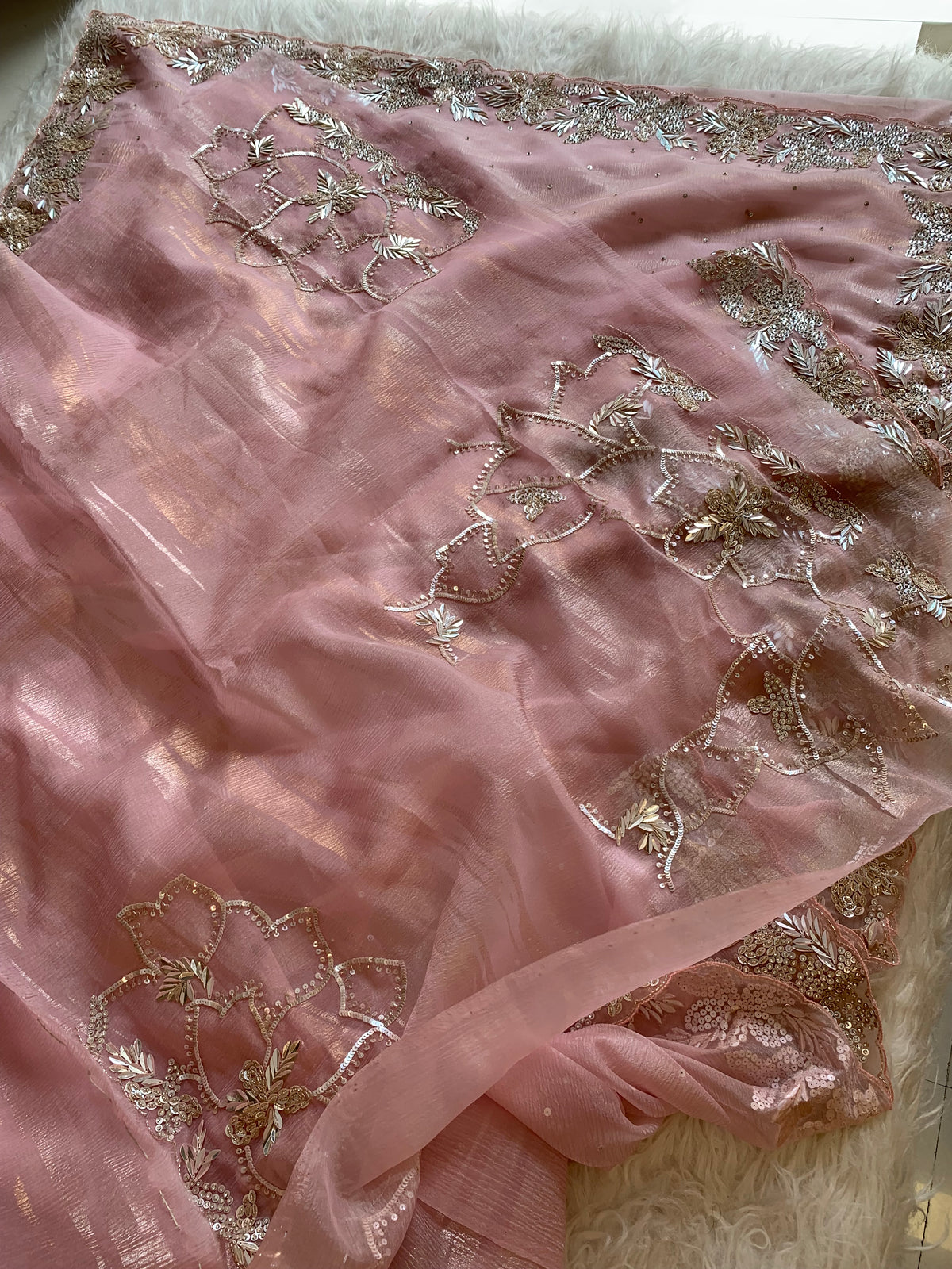 Designer Crush Organza Saree with Imported Sequin 5937 01