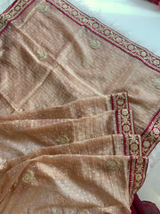 Banarasi Saree with Dori, Gota, Sequin & Pearl Work 5929 01