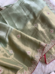 Kanchi Tissue Saree with Jewel, Dori & Stone Work 5884 03