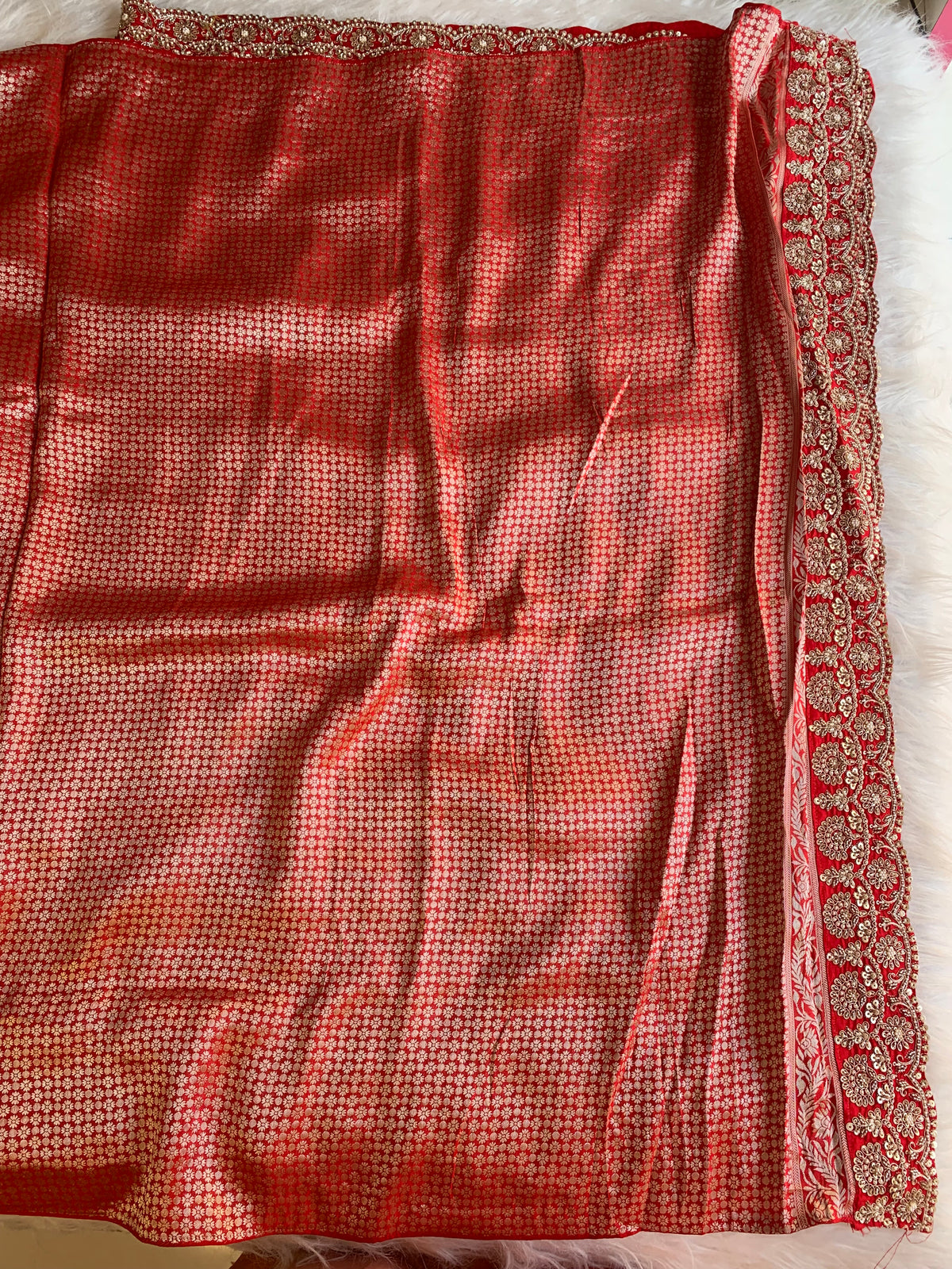 Red Karwa Chauth Kanchipuram Silk Saree 5875 05