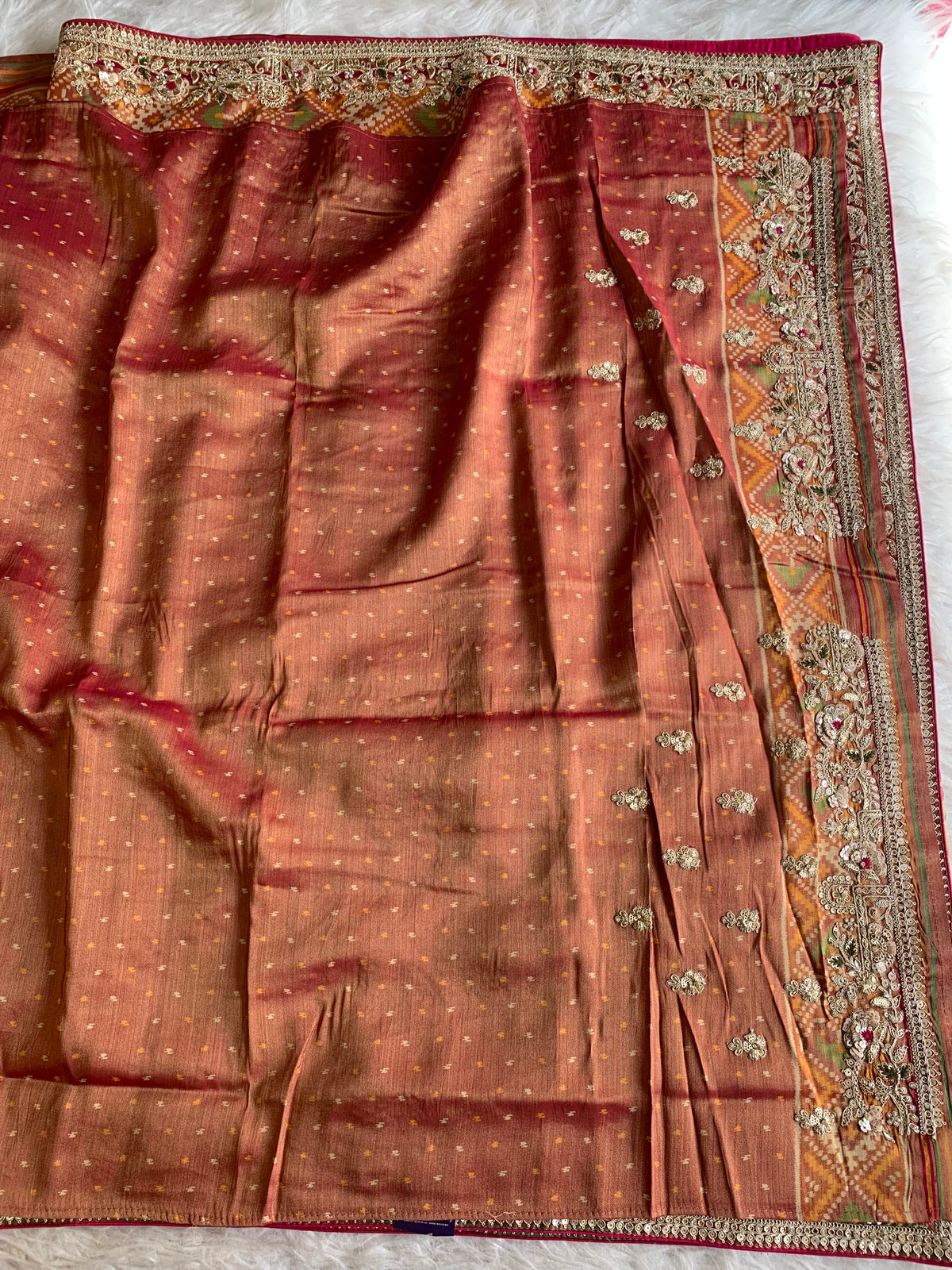 Patola Silk Saree with Dori, Sequin, Stone & Thread Work 5928 02