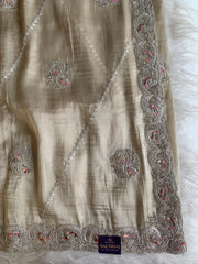 Tissue Saree with Dori, Stone & Thread Work 5915 12